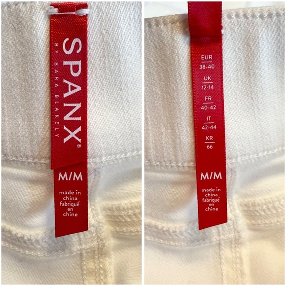 Spanx Size M Distressed Skinny Jeans White Pull On NWT Style 20229R Stretch - Picture 14 of 15